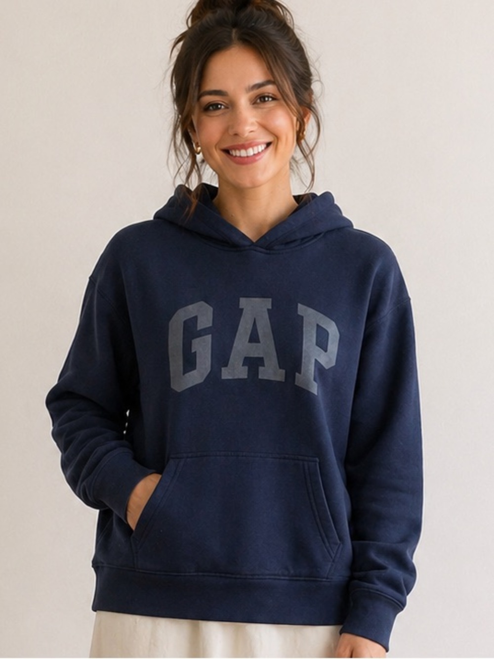 GAP Navy Hoodie (Kids XXL) – Fits Adult XS | Classic Logo Pullover